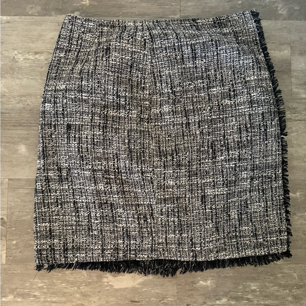 New York & Company Black and White Tweed Pencil Skirt